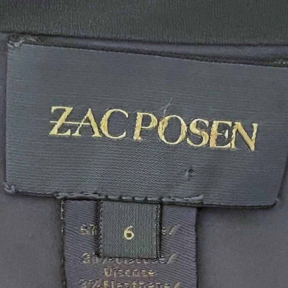 Zac Posen Grey Puff Sleeve Scoop Neck Dress - Picture 5 of 8